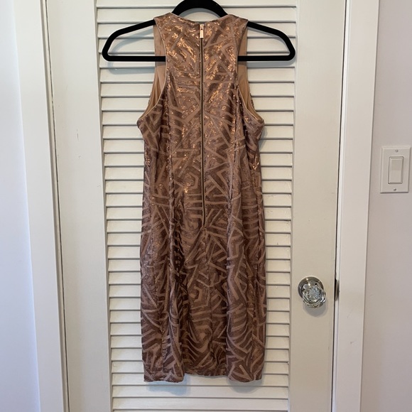 Vince Camuto Metallic Sequin Dress Razor Back sz 2 - Picture 4 of 7